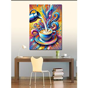 Kanvas Tablo Renkli Kahve Sıçraması 50x70 cm
