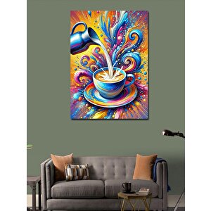 Kanvas Tablo Renkli Kahve Sıçraması 50x70 cm