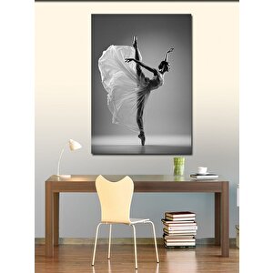 Kanvas Tablo Siyah Beyaz Balerin 100x140 cm