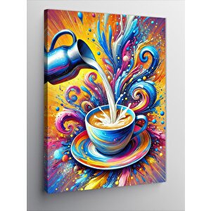 Kanvas Tablo Renkli Kahve Sıçraması 70x100 cm