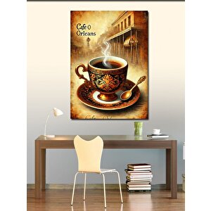 Kanvas Tablo Cafe Orleans Ve Kahve Fincanı 50x70 cm