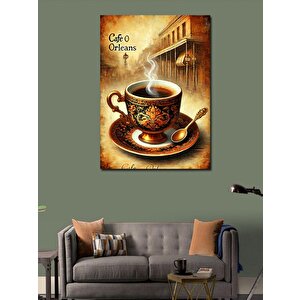 Kanvas Tablo Cafe Orleans Ve Kahve Fincanı 50x70 cm