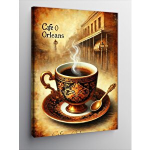 Kanvas Tablo Cafe Orleans Ve Kahve Fincanı 100x140 cm
