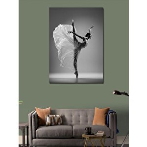 Kanvas Tablo Siyah Beyaz Balerin 70x100 cm