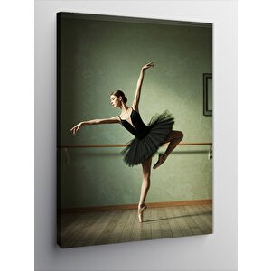 Kanvas Tablo Siyah Beyaz Balerin Figürü 100x140 cm