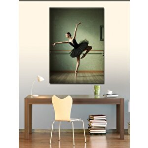 Kanvas Tablo Siyah Beyaz Balerin Figürü 100x140 cm