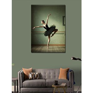 Kanvas Tablo Siyah Beyaz Balerin Figürü 100x140 cm