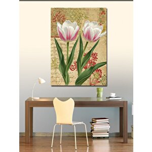 Kanvas Tablo Vintage Lale Çizimi 70x100 cm