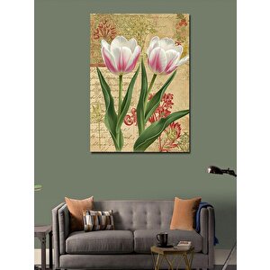 Kanvas Tablo Vintage Lale Çizimi 70x100 cm