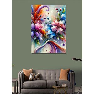Kanvas Tablo Renkli Soyut Çiçekler 50x70 cm