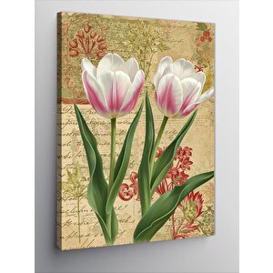 Kanvas Tablo Vintage Lale Çizimi 50x70 cm