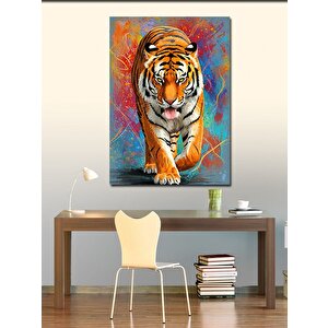 Kanvas Tablo Kaplan Ve Parlak Renkler 100x140 cm