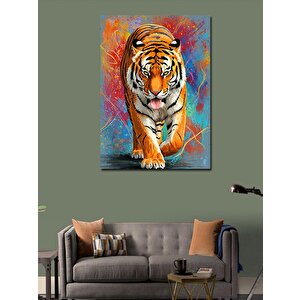 Kanvas Tablo Kaplan Ve Parlak Renkler 100x140 cm