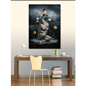 Kanvas Tablo Çiçeklerle Bezenmiş Kadın Figürü 70x100 cm