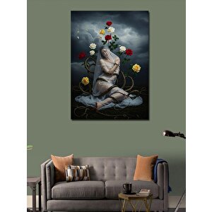 Kanvas Tablo Çiçeklerle Bezenmiş Kadın Figürü 70x100 cm