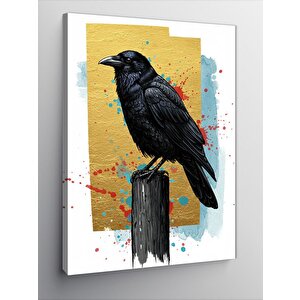 Kanvas Tablo Kuzgun Ve Soyut Arka Plan 100x140 cm