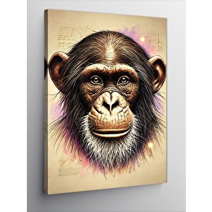 Kanvas Tablo Gerçekçi Şempanze Portresi 50x70 cm