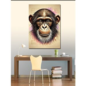 Kanvas Tablo Gerçekçi Şempanze Portresi 50x70 cm