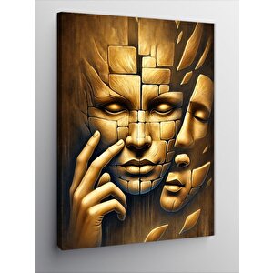 Kanvas Tablo Mozaik İnsan Yüzleri 70x100 cm