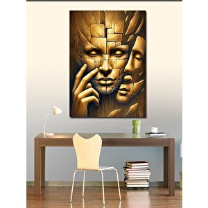 Kanvas Tablo Mozaik İnsan Yüzleri 70x100 cm
