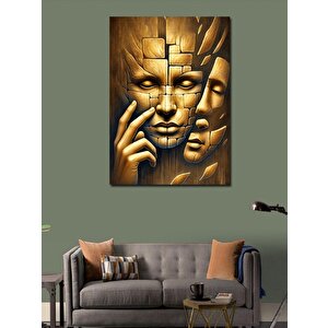 Kanvas Tablo Mozaik İnsan Yüzleri 70x100 cm