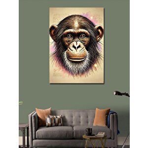 Kanvas Tablo Gerçekçi Şempanze Portresi 70x100 cm
