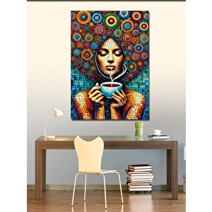 Kanvas Tablo Kadın Ve Kahve 70x100 cm
