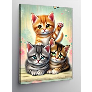 Kanvas Tablo Sevimli Yavru Kediler 100x140 cm