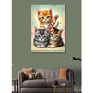 Kanvas Tablo Sevimli Yavru Kediler 100x140 cm