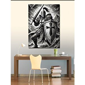 Kanvas Tablo Şövalye Kılıç Ve Kalkan 100x140 cm