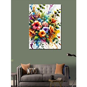 Kanvas Tablo Çiçek Buketi Patlaması 70x100 cm