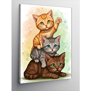 Kanvas Tablo Sevimli Yavru Kediler 50x70 cm