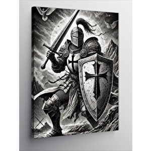 Kanvas Tablo Şövalye Kılıç Ve Kalkan 70x100 cm