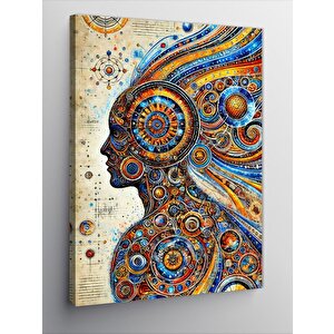 Kanvas Tablo Mozaik Sanatıyla Kadın Profili 100x140 cm