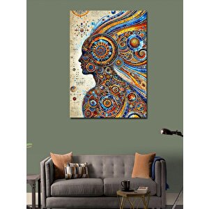 Kanvas Tablo Mozaik Sanatıyla Kadın Profili 100x140 cm