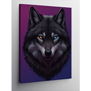 Kanvas Tablo Mavi Gözlü Kurt 70x100 cm