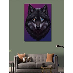 Kanvas Tablo Mavi Gözlü Kurt 70x100 cm