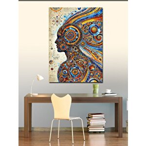 Kanvas Tablo Mozaik Sanatıyla Kadın Profili 50x70 cm