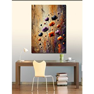 Kanvas Tablo Renkli Çiçekler Ve Doku 100x140 cm