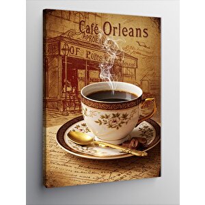 Kanvas Tablo Kafede Buharlı Kahve 100x140 cm