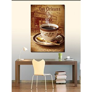 Kanvas Tablo Kafede Buharlı Kahve 100x140 cm