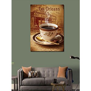 Kanvas Tablo Kafede Buharlı Kahve 100x140 cm