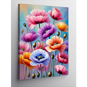 Kanvas Tablo Renkli Çiçekli Tarla 100x140 cm