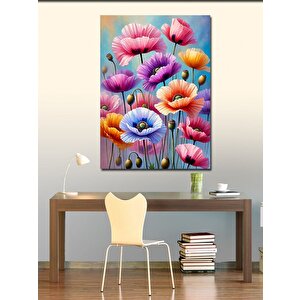 Kanvas Tablo Renkli Çiçekli Tarla 100x140 cm