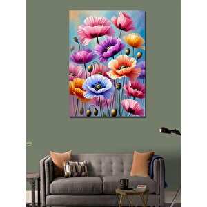 Kanvas Tablo Renkli Çiçekli Tarla 100x140 cm