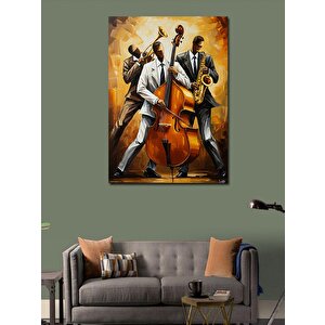Kanvas Tablo Caz Orkestrası Ile Müzik Aleti 100x140 cm