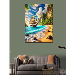Kanvas Tablo Yelkenli Ve Egzotik Plaj 70x100 cm