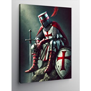Kanvas Tablo Kutsal Şövalye Ve Kalkan 50x70 cm
