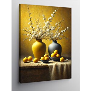 Kanvas Tablo Sarı Vazoda Çiçekler 100x140 cm