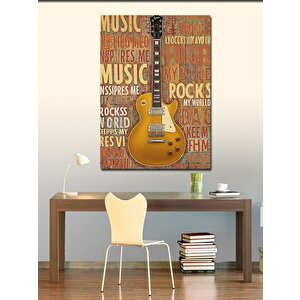 Kanvas Tablo Elektro Gitar Ve Müzik Poster 100x140 cm